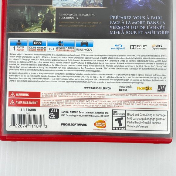 Dark Souls II PS3 Video Game 2014 Case Disc Rated Teen - Picture 4 of 7